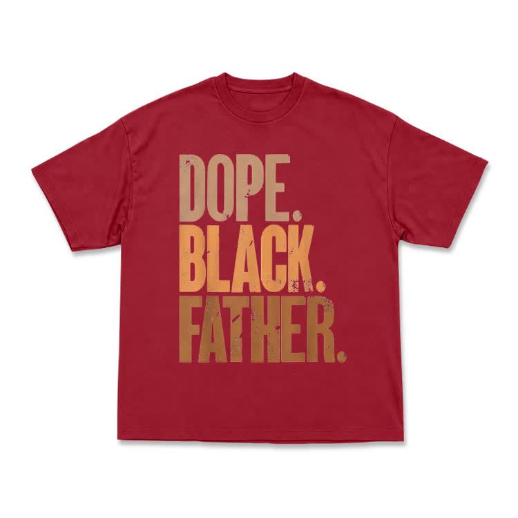 Vintage Dope Black Father Graphic Print T-shirt - Red - US16-18(2XL) - image 9