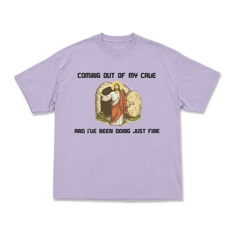 Faith Humorous Jesus Illustration Jersey T-Shirt - Purple - US16-18(2XL) - image 9