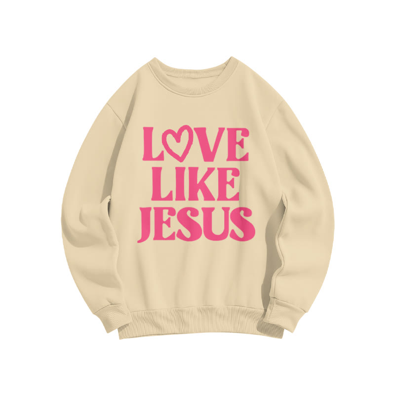 Love Like Jesus Valentine's Day Print Sweatshirt - Apricot - US16-18(2XL) - image 5