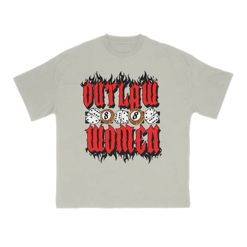 Unisex Outlaw Women Dice Print T-shirt - Warm Grey - US16-18(2XL) - image 4