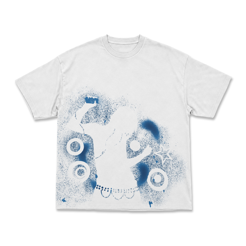 Streetwear Spray Art Portrait Art Graphic Print T-shirt - White - US16-18(2XL) - image 14