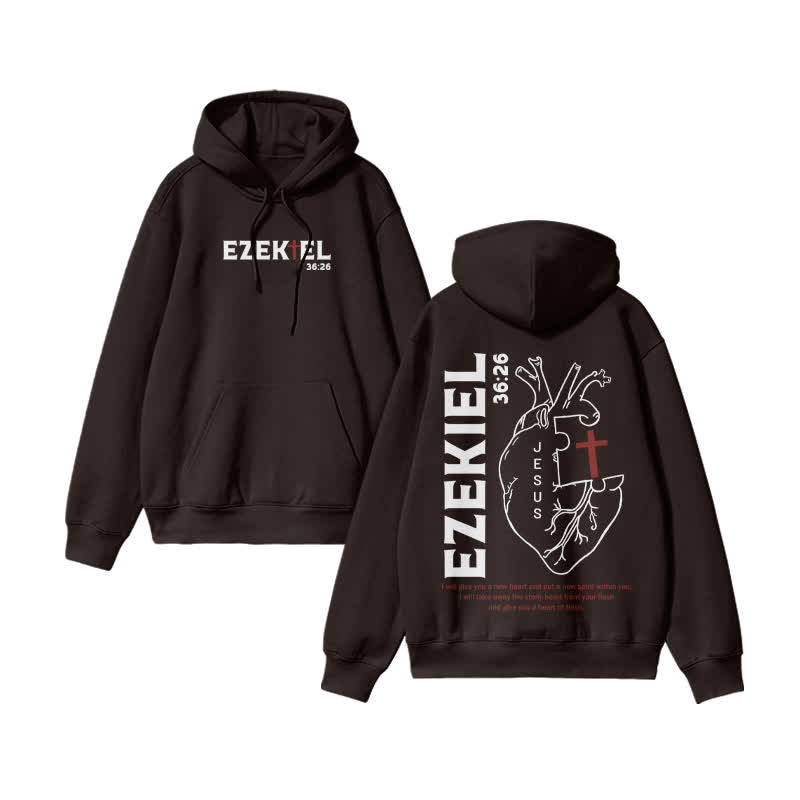 Unisex Ezekiel 36:26 Print hoodie - Coffee - US16-18(2XL) - image 5