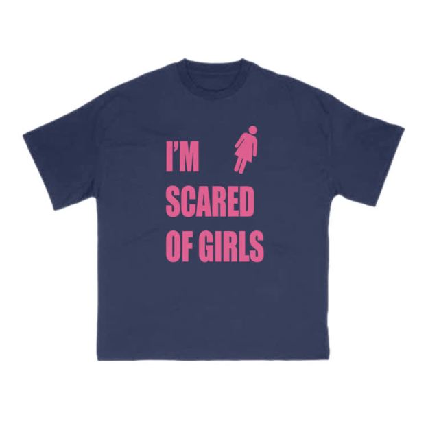 I'm Scared Of Girls T-Shirt Funny Sarcastic Graphic Print T-Shirt - Navy Blue - US16-18(2XL) - image 12