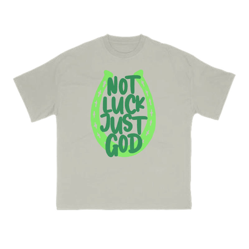 Not Luck Just God St. Patrick's Day Print T-shirt - Warm Grey - US16-18(2XL) - image 5
