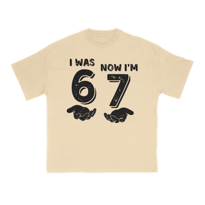 I Was 6 Now I'm 7 Print T-shirt - Apricot - US16-18(2XL) - image 5