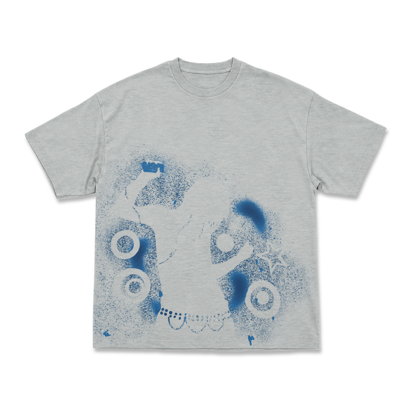 Streetwear Spray Art Portrait Art Graphic Print T-shirt - Grey - US16-18(2XL) - image 13