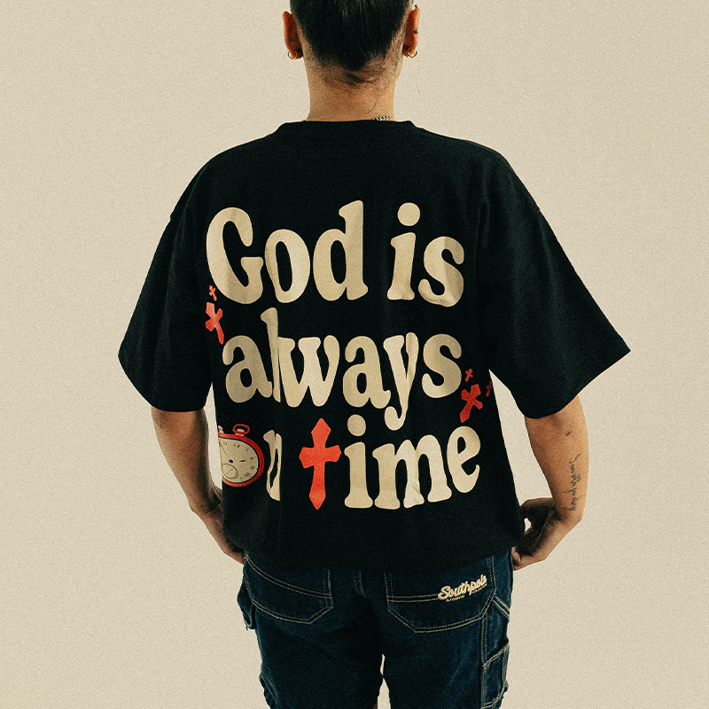 God Is Always On Time Print T-shirt - image 16