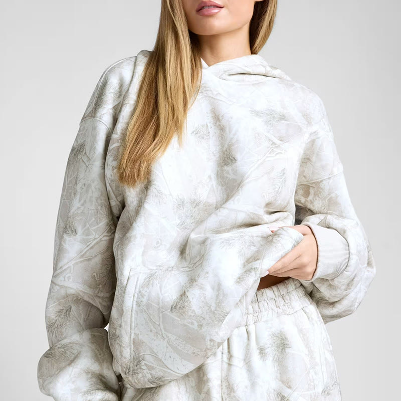 Dead Leaves Camouflage Print Causal Hoodie - image 8