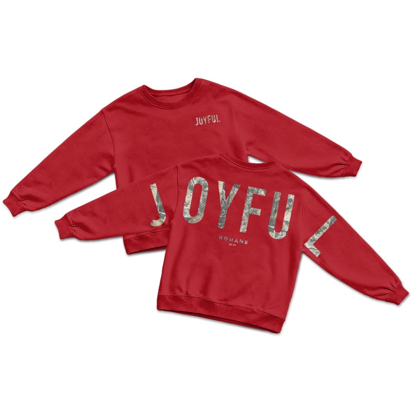 Dead Leaves Camouflage Joyful Romans 12:12 Print Sweatshirt - Red - US16-18(2XL) - image 7