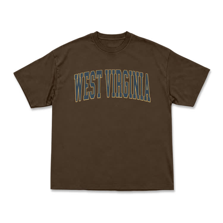 Classic West Virginia Varsity Graphic T-Shirt - Coffee - US16-18(2XL) - image 7