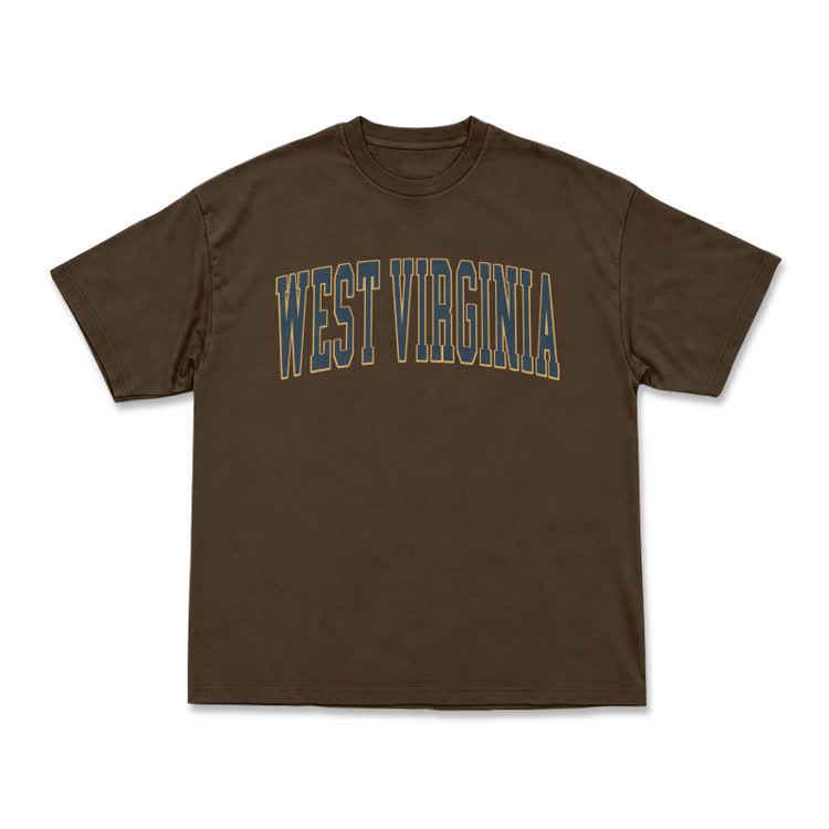 Classic West Virginia Varsity Graphic T-Shirt - Coffee - US16-18(2XL) - image 7