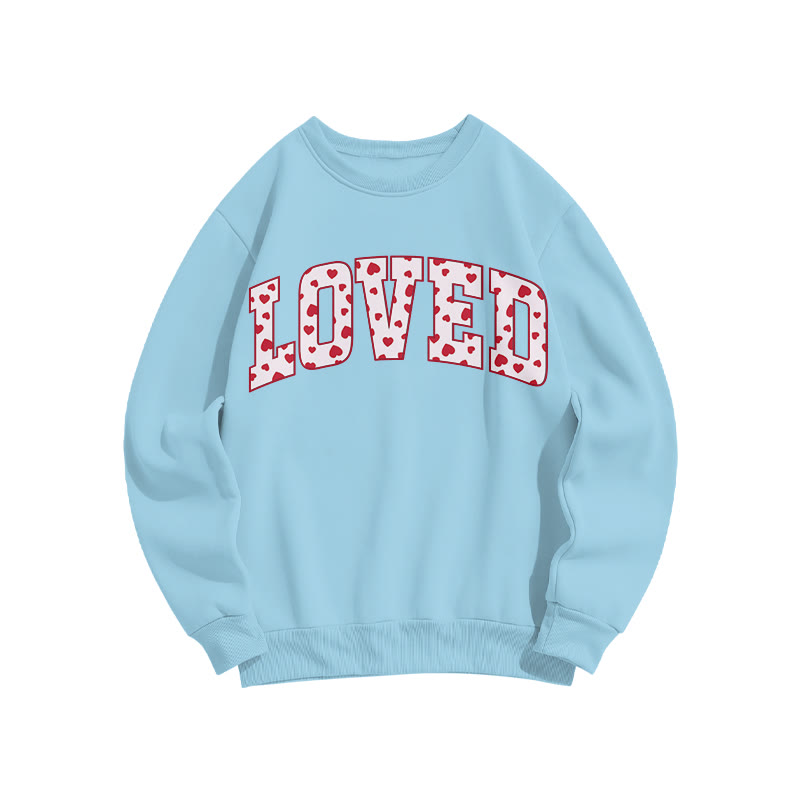 Heart Patterns Loved Valentine's Day Print Sweatshirt - Blue - US16-18(2XL) - image 8