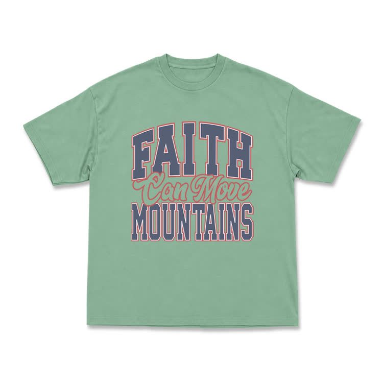 Vintage Classic Faith Can Move Mountains T-Shirt - Light Green - US16-18(2XL) - image 11