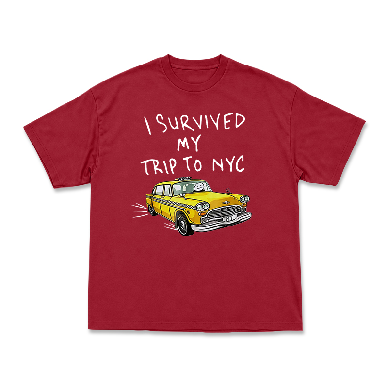 Casual I Survived My Trip to NYC Taxi Graphic T-Shirt - Red - US16-18(2XL) - image 14