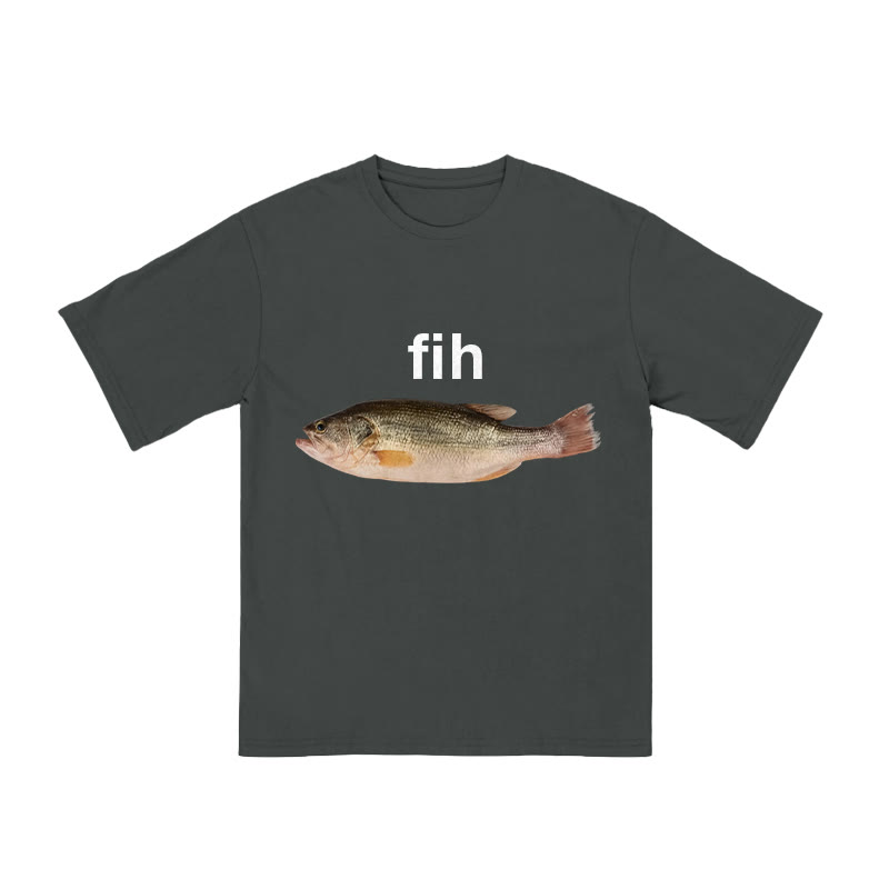 Unisex 100% Cotton Fih Print T-shirt