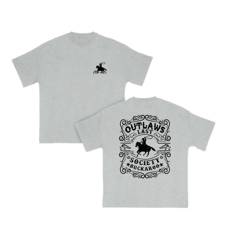 Unisex 100% Cotton Out Laws Western Style Print T-shirt