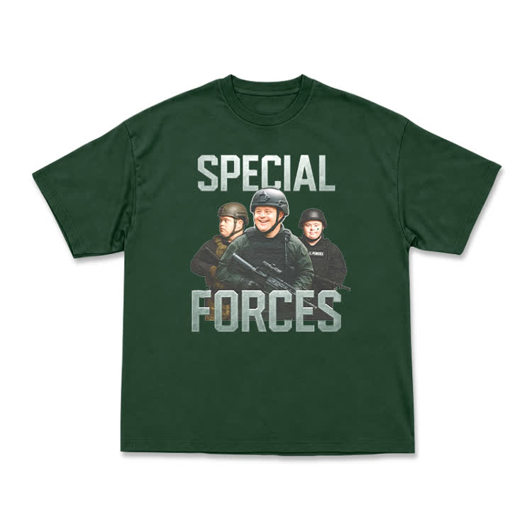 Vintage Special Forces Graphic T-Shirt - Green - US16-18(2XL) - image 11