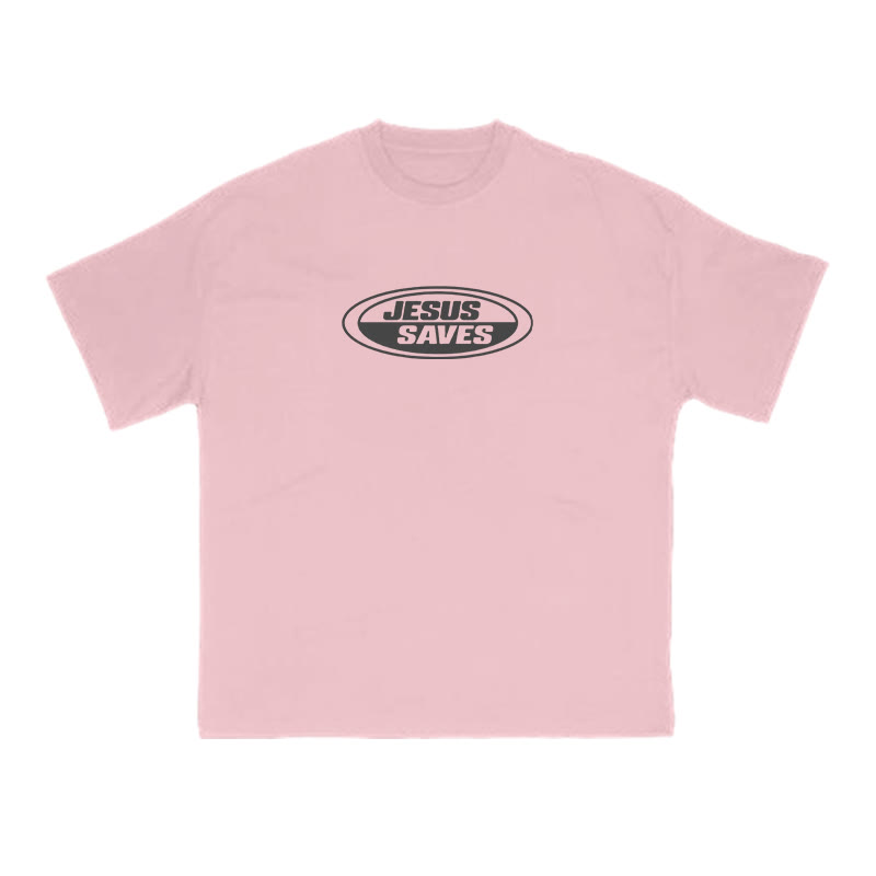 Jesus Saves Vintage Print T-shirt - Pink - US16-18(2XL) - image 9