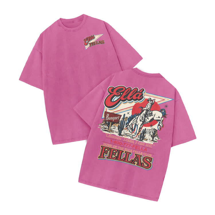 Vintage Western Rider Graphic Print Acid Washed T-shirt - Pink - US20-22(3XL) - image 4