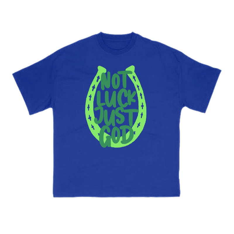 Not Luck Just God St. Patrick's Day Print T-shirt - Blue - US16-18(2XL) - image 9