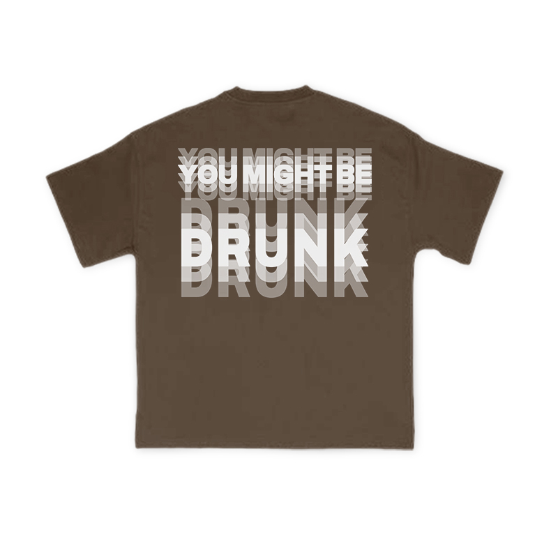 You Might Be Drunk Glitch Effect Print T-shirt - Coffee - US16-18(2XL) - image 6