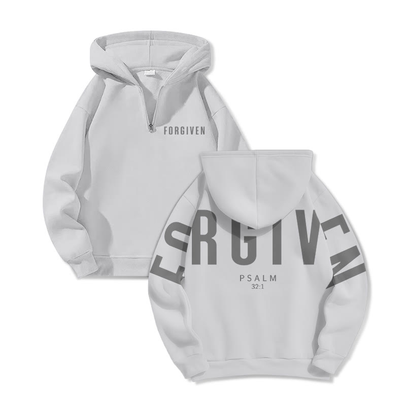 Forgiven Psalm 32:1 Print Half Zip Hoodie - image 5