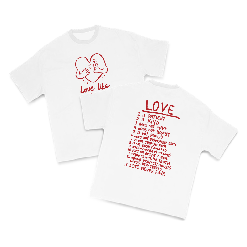Love Like Jesus Cutie Heart Print T-shirt - White - US16-18(2XL) - image 3