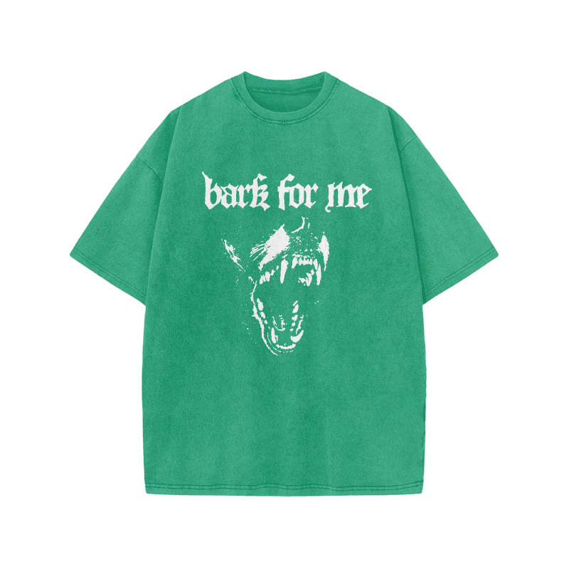 Bark For Me Print Acid Washed T-shirt - Green - US20-22(3XL) - image 8