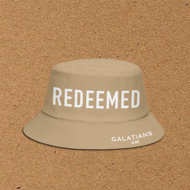 Redeemed Galatians 2:20 Print Bucket Hat - Khaki - XL(62cm) - image 3