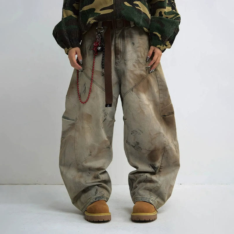 Unisex Washed And Distressed Wasteland Style Jeans - image 5