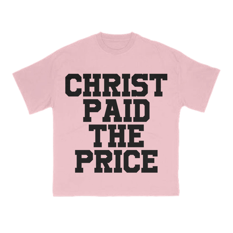 Christ Paid The Price Print T-shirt - Pink - US16-18(2XL) - image 14