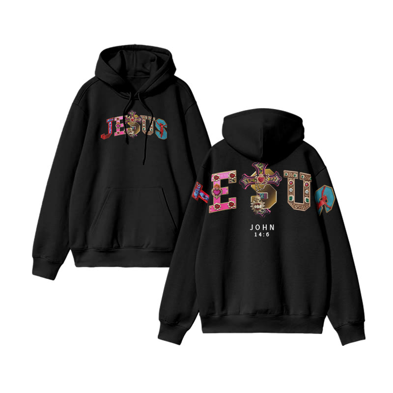 Gemstone Jesus John 14:6 Print Hoodie - image 4