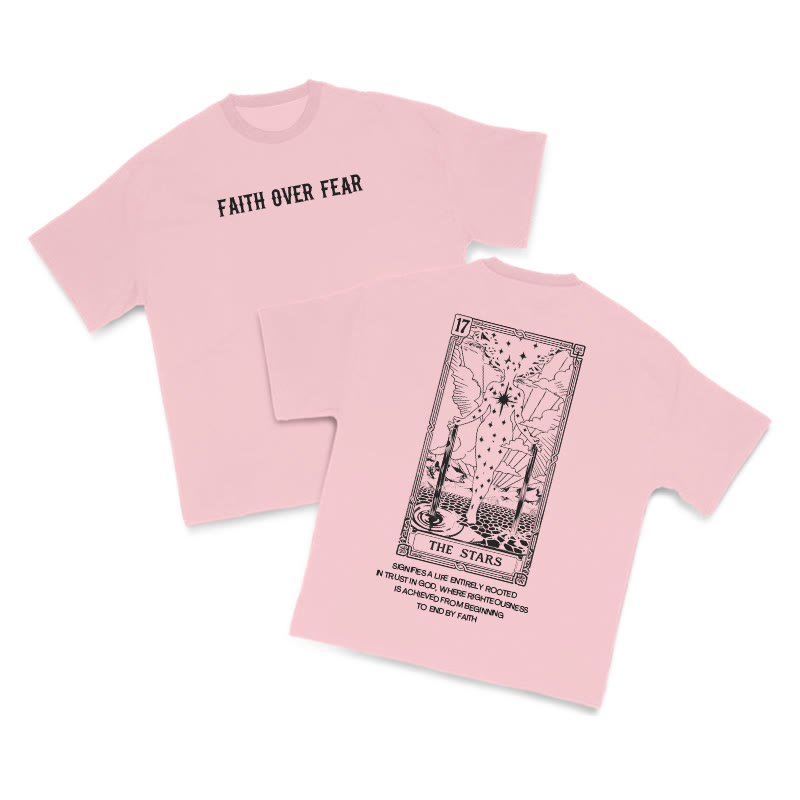 Faith Over Fear Tarot 17 The Star Print T-shirt - Pink - US16-18(2XL) - image 8