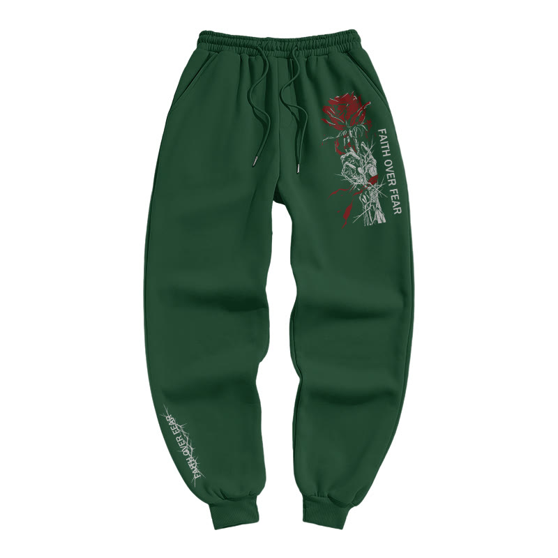 100% Cotton Faith Over Fear Print Pants - Green - US16-18(2XL) - image 8