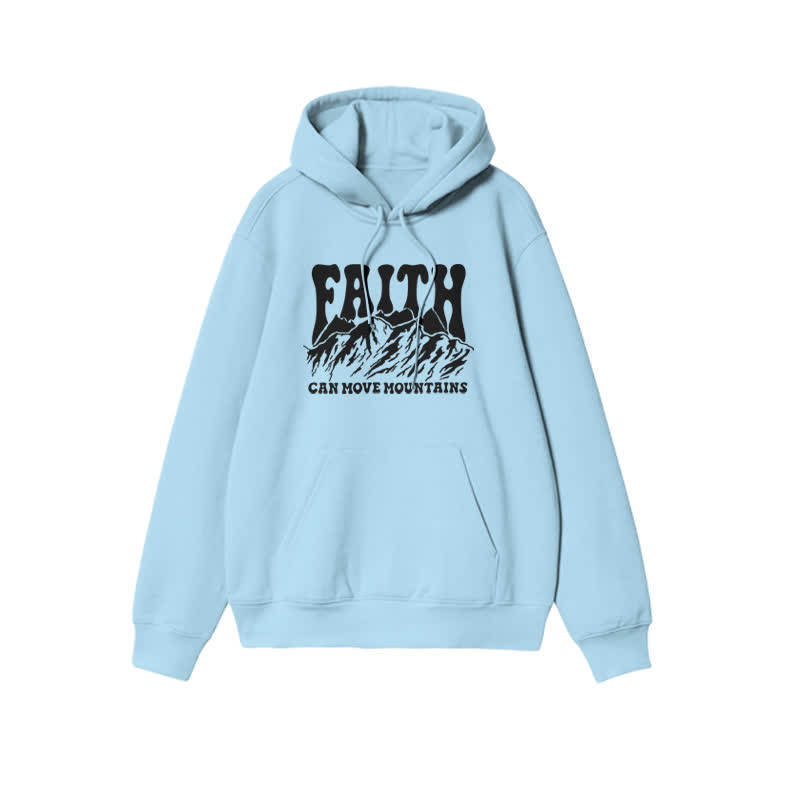 Unisex Faith Can Move Mountains Print Hoodie - Light Blue - 2XL - image 8