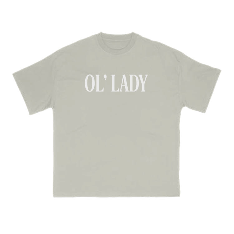 Ol' Lady Print T-shirt - Warm Grey - US16-18(2XL) - image 6