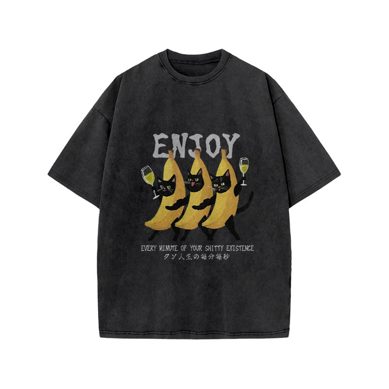 Unisex 100% Cotton Every Minute Of Your Life Sucks Print Acid Washed T-shirt