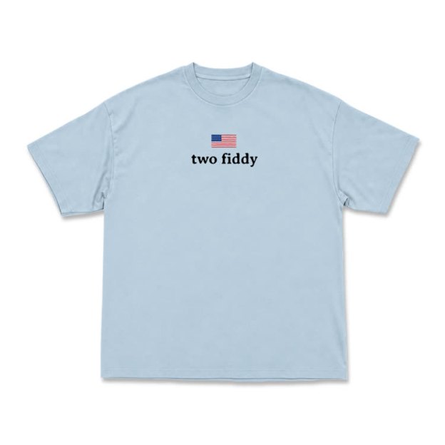 Two Fiddy American Flag Graphic T-Shirt - Light Blue - US16-18(2XL) - image 8