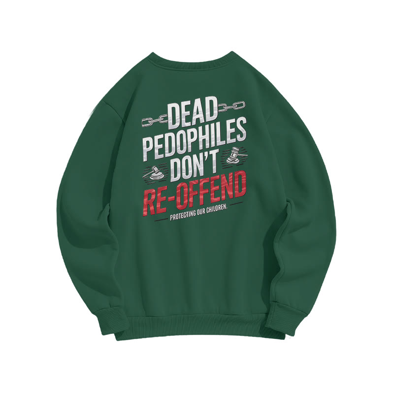Dead Pedophiles Don't Re-offend Chain Print Sweatshirt - Dark Green - US16-18(2XL) - image 7
