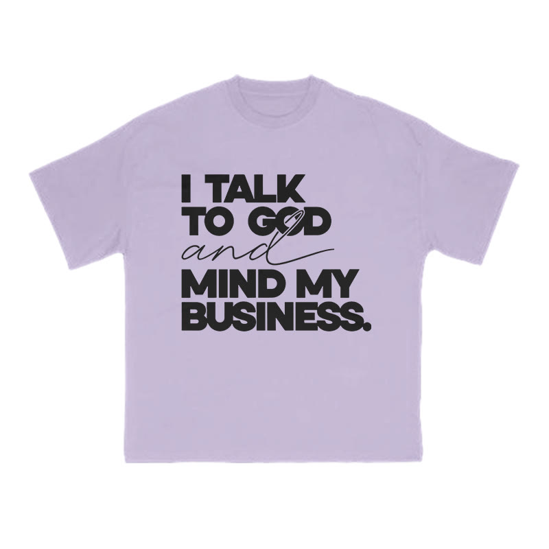 I Talk To God And Mind My Business Print T-shirt - Purple - US16-18(2XL) - image 7