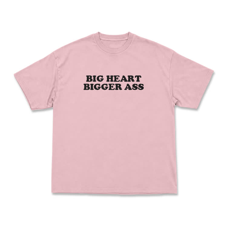 Big Heart Bigger Ass Oversized Crew Neck T Shirt - Pink - US16-18(2XL) - image 6