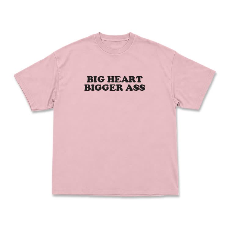 Big Heart Bigger Ass Oversized Crew Neck T Shirt - Pink - US16-18(2XL) - image 6