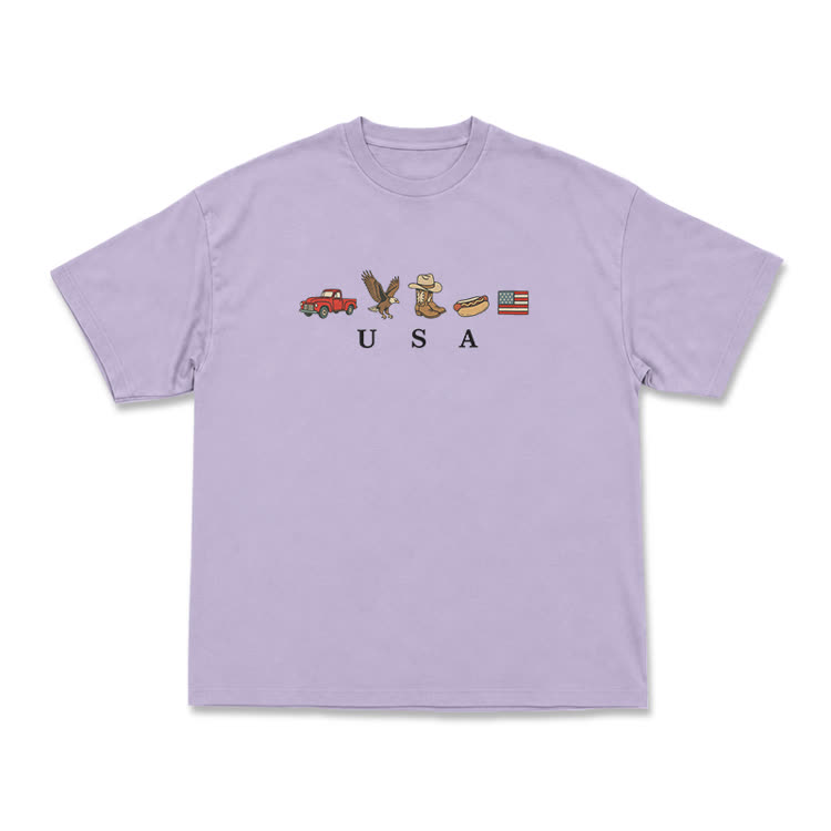 Americana Graphic USA T-Shirt - Purple - US16-18(2XL) - image 6