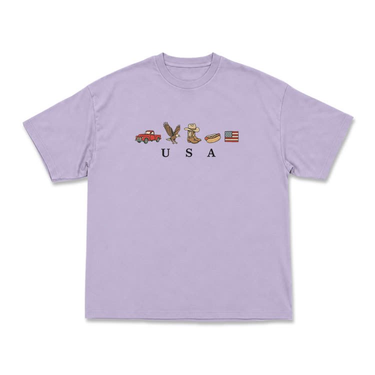 Americana Graphic USA T-Shirt - Purple - US16-18(2XL) - image 6