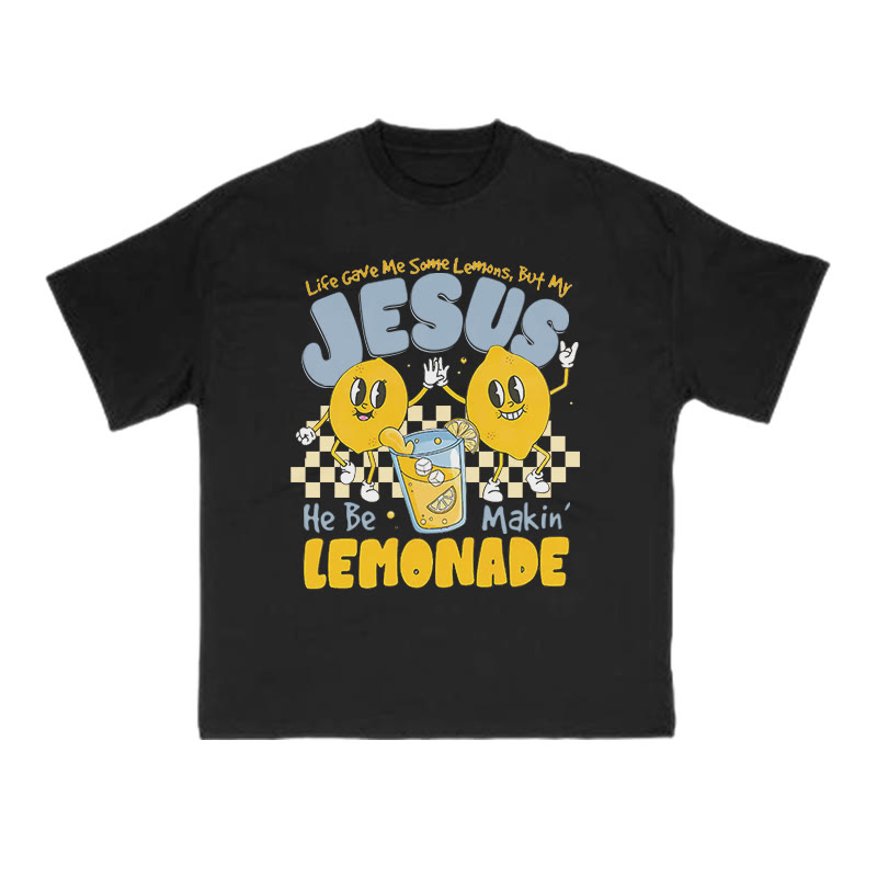 Unisex Life Gave Me Some Lemons Print T-shirt - Black - US16-18(2XL) - image 3