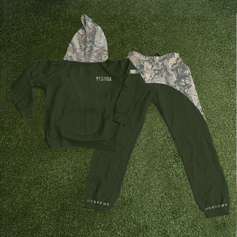 Yeshua Dead Leaves Camouflage Print Hoodie Set - image 8
