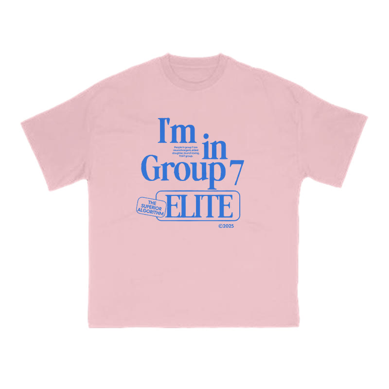 Unisex  I'm In Group 7 Elite Print T-shirt - Pink - US16-18(2XL) - image 9