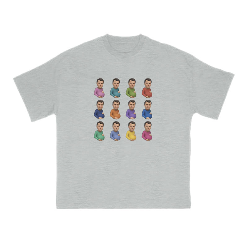 Funny Pregnant Men Print T-shirt - Grey - US16-18(2XL) - image 3