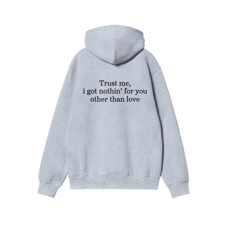 Unisex 100% Cotton Trust Me Print Hoodie - Grey - US16-18(2XL) - image 3