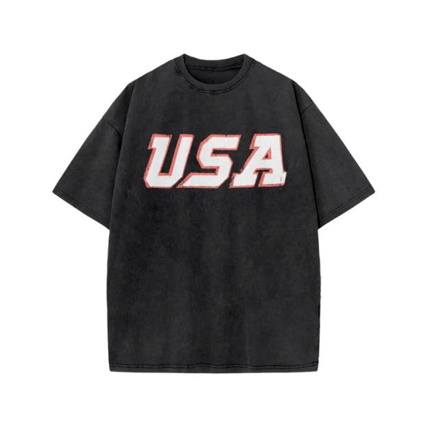 Vintage USA Graphic Print Acid Washed T-shirt - Black - US20-22(3XL) - image 3